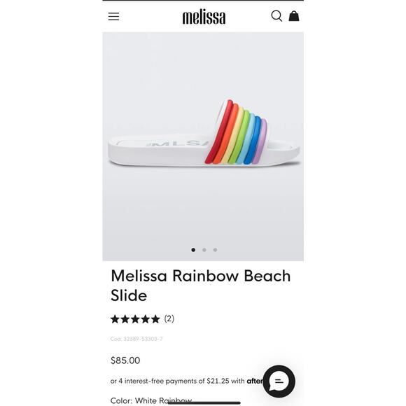 MLSA Melissa Rainbow Striped Beach Slides NEW! US 8, EUR 39 - Picture 2 of 9